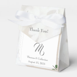 Monogramm für die weiße Spitze und Rose Geschenkschachtel