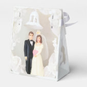 Monogramm für die weiße Spitze und Rose Geschenkschachtel (Rückseite)