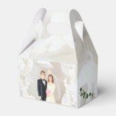 Monogramm für die weiße Spitze und Rose Geschenkschachtel (Rückseite)