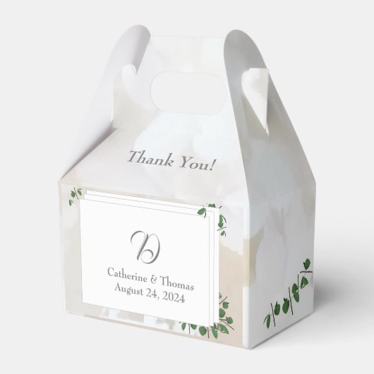 Monogramm für die weiße Spitze und Rose Geschenkschachtel (Vorderseite)