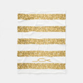 Monogramm für die weißen Streifen des Glitzer Gold Fleecedecke (Vorderseite)