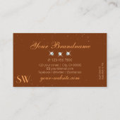Monogramm für Edelorange und Braunfärbung von Diam Visitenkarte (Rückseite)