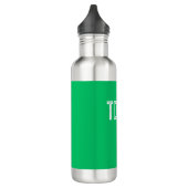 Monogramm für einen grünen Apple-Individuelle Name Edelstahlflasche (Links)
