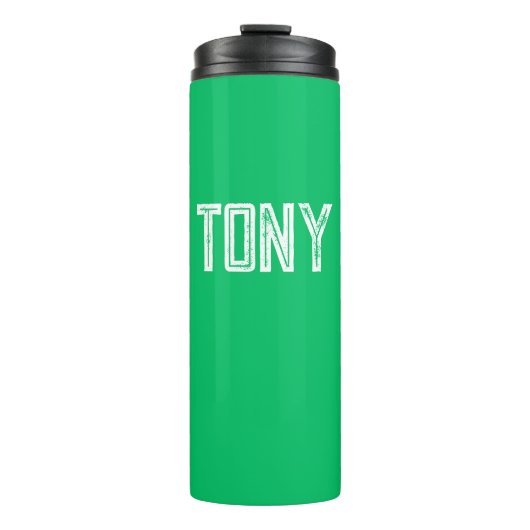 Monogramm für einen grünen Apple-Individuelle Name Thermosbecher (Vorderseite)