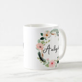 Monogramm für einen schönen Blumennamen Kaffeetasse (VorderseiteRechts)