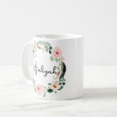 Monogramm für einen schönen Blumennamen Kaffeetasse (Vorderseite Links)