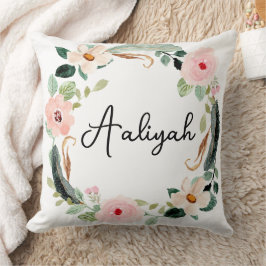 Monogramm für einen schönen Blumennamen Kissen