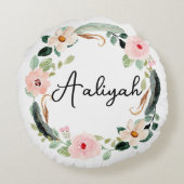 Monogramm für einen schönen Blumennamen Rundes Kissen (Rückseite)