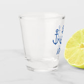 Monogramm für einfache blaue und weiße Anker Schnapsglas (Links)