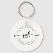 Monogramm für einfache Geschäftsprämien - Anfänge Schlüsselanhänger (Rückseite)