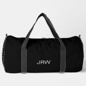 Monogramm für einfache schwarze und weiße Punkte Duffle Bag (Vorderseite)