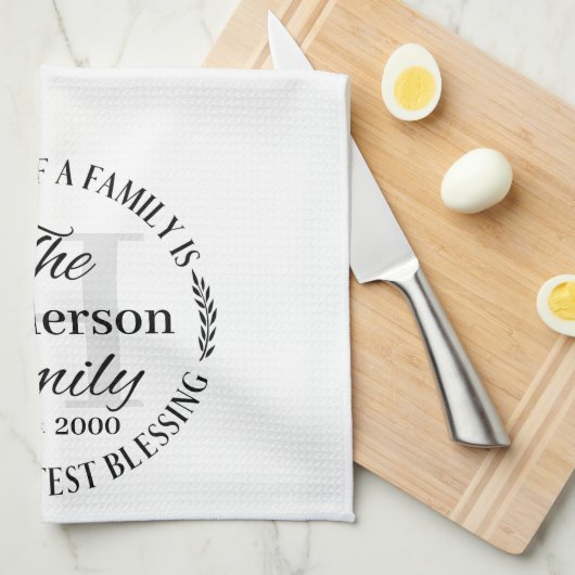 Monogramm für einfache Segnung Geschirrtuch (Viertel Falte)