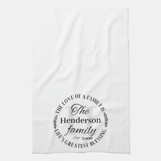 Monogramm für einfache Segnung Geschirrtuch (Vertikal)