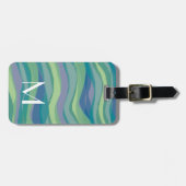 Monogramm für elegante Aquarellstreifen Gepäckanhänger (Vorderseite horizontal)