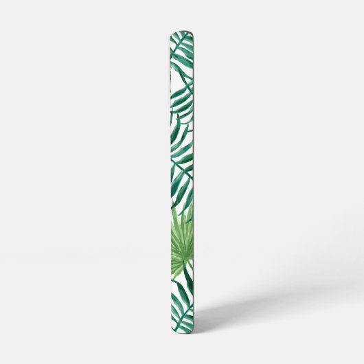 Monogramm für elegante grüne botanische Pal-Blätte Samsung Galaxy Hülle (Linke Seite)