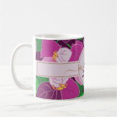 Monogramm für elegante Tropical Floral Gold Name Kaffeetasse (Links)