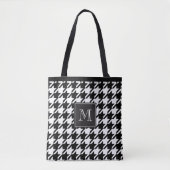 Monogramm für elegantes Schwarz-Weiß-Hahnentrittmu Tasche (Vorderseite)