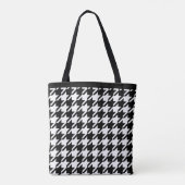Monogramm für elegantes Schwarz-Weiß-Hahnentrittmu Tasche (Rückseite)