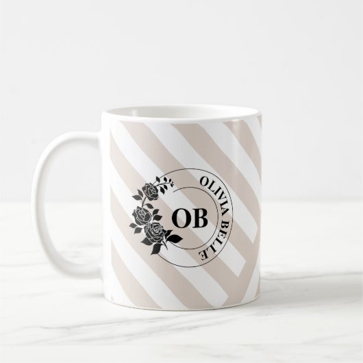 Monogramm für Elfenbeinstäbe Kaffeetasse (Links)