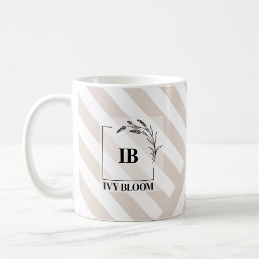 Monogramm für Elfenbeinstäbe Kaffeetasse (Links)