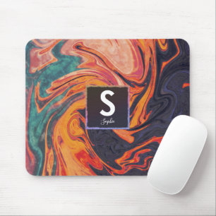 Monogramm für flüssige, elegante Marmornamen     Mousepad