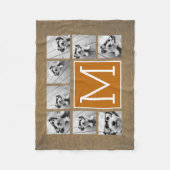 Monogramm für Fotolagen - Rustische Kraft und Oran Fleecedecke (Vorderseite)