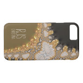 Monogramm für Fraktale mit Korallenoberflächen Case-Mate iPhone Hülle (Rückseite (Horizontal))