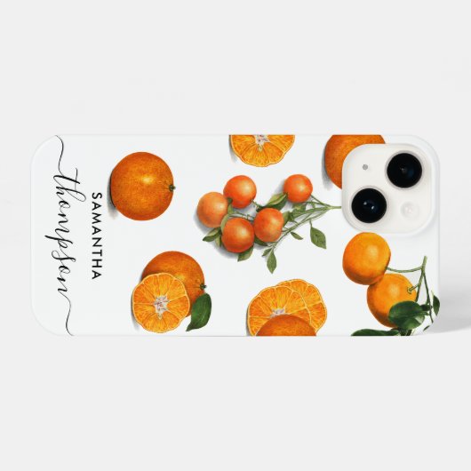 Monogramm für frische, moderne Citrus iPhone Hülle (Rückseite (Horizontal))