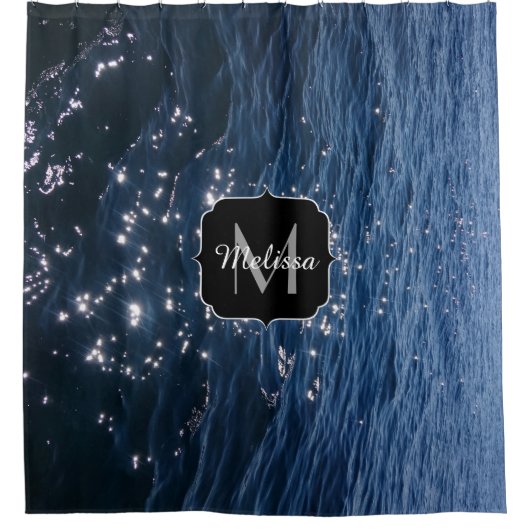 Monogramm für funkelnd Tiefseegarantien Duschvorhang (Vorderseite)