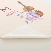 Monogramm für Geige, Ballettschuhe und Schmetterli Sherpadecke (3/4)