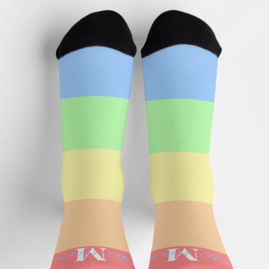 Monogramm für gelbe FarbeBlock für benutzerdefinie Socken (Oben)