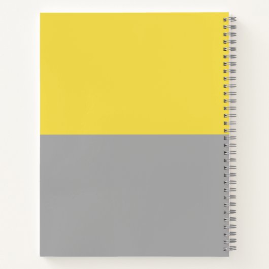 Monogramm für gelbe und graue moderne Initialen Notizblock (Rückseite)