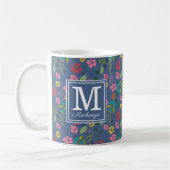 Monogramm für Girl-Bohemische Blume Kaffeetasse (Links)