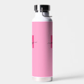 Monogramm für Girl-Hot-Pink-Name Trinkflasche (Links)