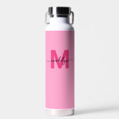 Monogramm für Girl-Hot-Pink-Name Trinkflasche (Vorne)