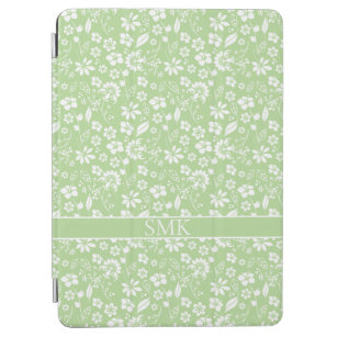 Monogramm für Girl Pale Lime Green Tropical Blume iPad Air Hülle