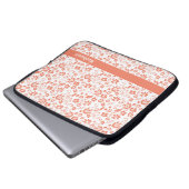 Monogramm für Girly Coral Peach Tropical Blume Laptopschutzhülle (Vorne Knopf)