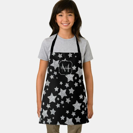 Monogramm für Glitzern aus Silber-Glitzer Schürze (Insitu)