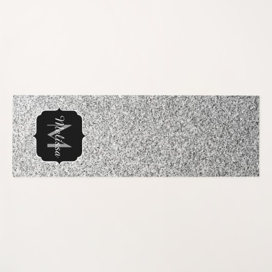 Monogramm für Glitzern mit Silber-Glitzer Yogamatte (Vorderseite (Horizontal))