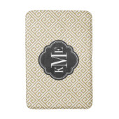 Monogramm für Gold und schwarze griechische Schlüs Badematte (Vorderseite Vertikal)