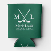 Monogramm für Golfspieler Personalisiert grün Dosenkühler (Vorderseite)
