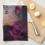 Monogramm für gotische Rose, Kerze und Pergament Geschirrtuch (Viertel Falte)