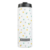Monogramm für graue Aqua und gelbe Konfetti-Dots