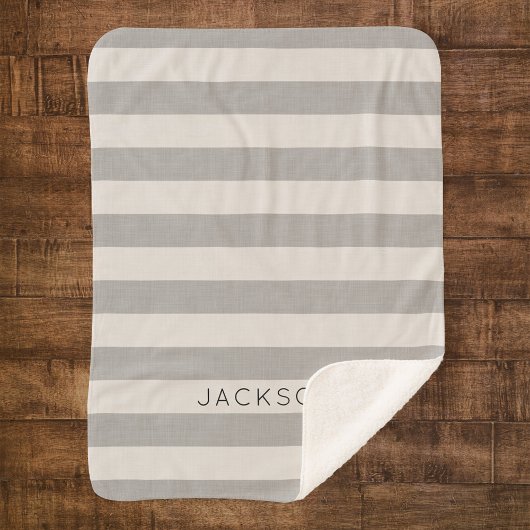 Monogramm für graue Streifen | Modernes Bauernhaus Sherpadecke