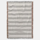 Monogramm für graue und Elfenbeinstreifen | Bauern Decke (Vorderseite Vertikal)