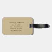 Monogramm für graue und goldene Streifen | Editier Gepäckanhänger (Rückseite horizontal)