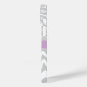 Monogramm für graue und lilac-Tierdrucke Case-Mate iPhone Hülle (Rückseite / Links)