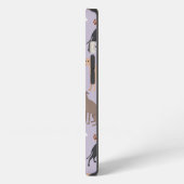 Monogramm für Grauhund-Knochen und Paws iPhone Hülle (Linke Seite)