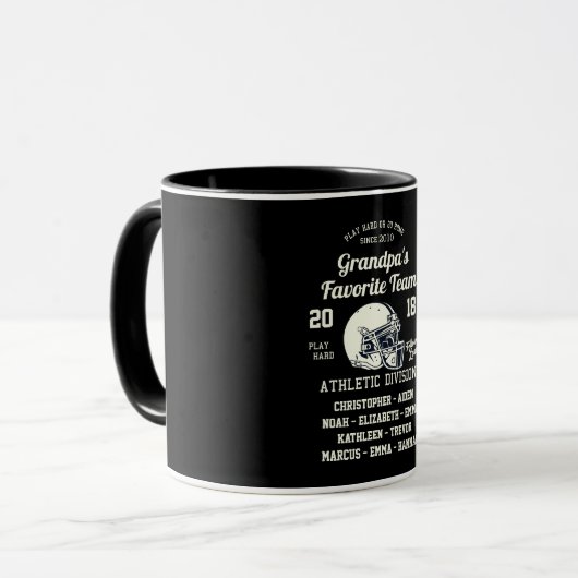 Monogramm für Großvater und Opa-Fußball Tasse (Vorderseite Links)