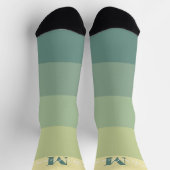 Monogramm für grüne FarbeBlock Socken (Oben)